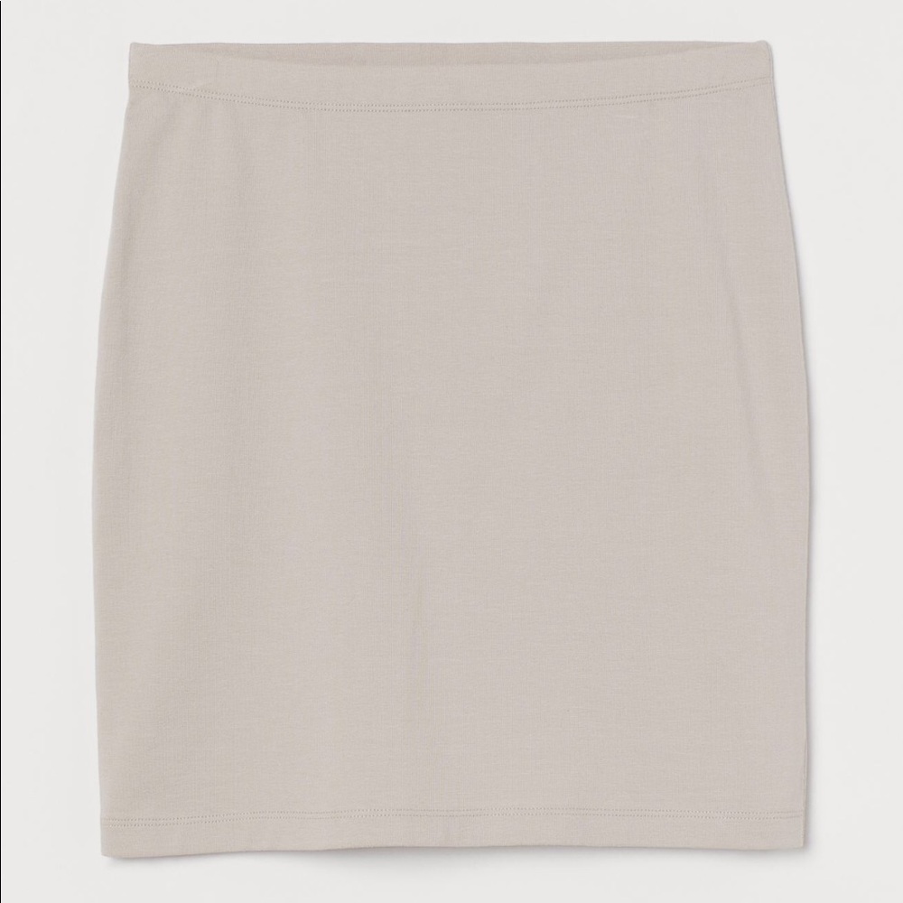 Taupe Short Jersey Skirt